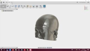 頭部の3Dスキャンデータでテストヘルメットの設計