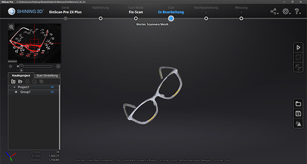 メガネの3Dスキャンデータ