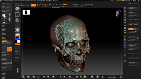 画像5:頭蓋骨にデザインを追加する
