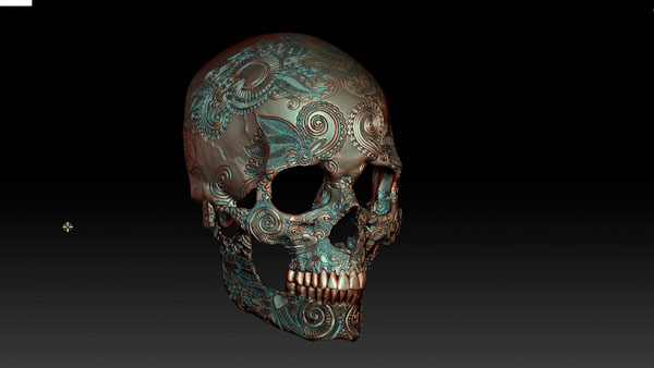画像7:Zbrushでの最終的な頭蓋骨のデザイン